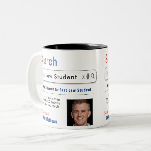 Jurastudentin Funny Custom Best Search Geschenk Ta Zweifarbige Tasse (Vorderseite Links)