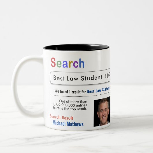 Jurastudentin Funny Custom Best Search Geschenk Ta Zweifarbige Tasse (Links)
