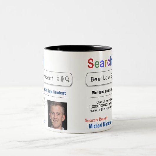 Jurastudentin Funny Custom Best Search Geschenk Ta Zweifarbige Tasse (Mittel)