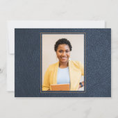 Jurastudium Abschluss elegantes Foto der Marine Einladung (Rückseite)