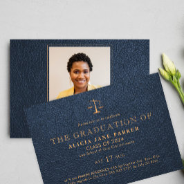 Jurastudium Abschluss elegantes Foto der Marine Einladung