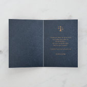 Jurastudium Abschluss Foto Dankeskarte (Innenseite)