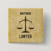 Jurastudium Abschluss Glückwunsch Skala der Justiz Button (Vorderseite)