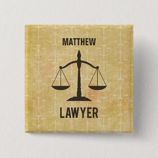 Jurastudium Abschluss Glückwunsch Skala der Justiz Button (Vorderseite)