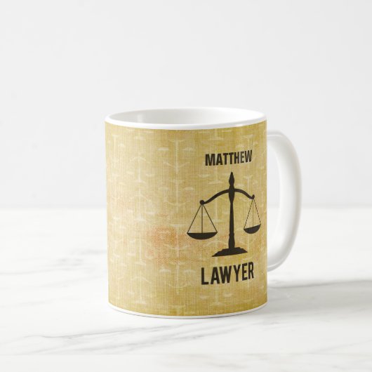 Jurastudium Abschluss Glückwunsch Skala der Justiz Kaffeetasse (VorderseiteRechts)