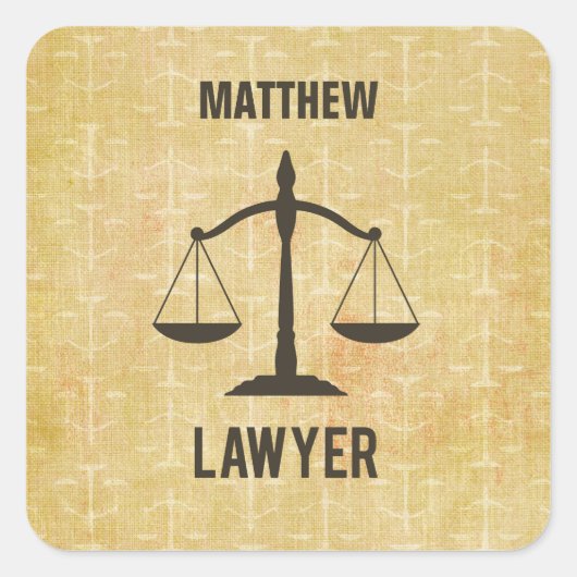 Jurastudium Abschluss Glückwunsch Skala der Justiz Quadratischer Aufkleber (Vorderseite)