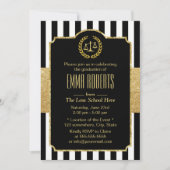 Jurastudium Abschluss Modern Stripes Gold Anwalt Einladung (Vorderseite)