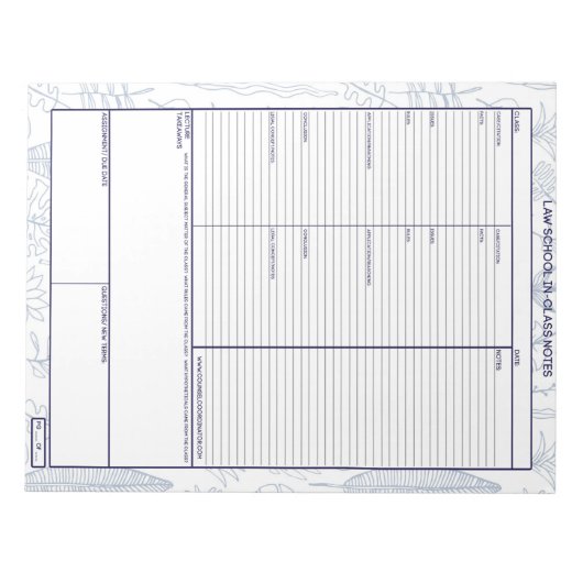 Jurastudium in der Klasse Notizbuch Notizblock (Vorderseite)