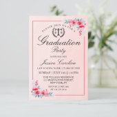 Jurastudium Moderne Graduierungspartei mit Blume Einladung (Stehend Vorderseite)