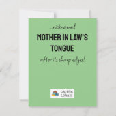 Jurazzmutter lustige Geburtstagskarte Schlange Pfl Karte (Rückseite)