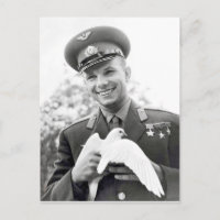 Juri Gagarin mit weißer Taube, Symbol des Friedens