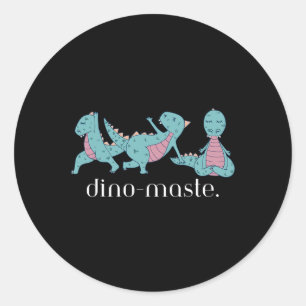 Juric Dinosaur Yoga Dino-Meister Zen Vibes Lustig  Runder Aufkleber