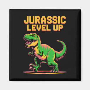 Juric Level Up Pixel Dinosaur Geburtstag Gamer  Magnet
