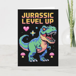 Juric Level Up Pixel Dinosaur Retro Gamer 1  Karte