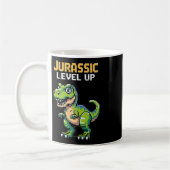 Juric Level Up Pixel Dinosaur Retro Gamer  Kaffeetasse (Links)