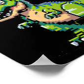 Juric Level Up Pixel Dinosaur Retro-Spieler  Poster (Ecke)