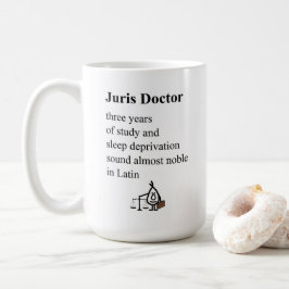 Juris Doctor, ein Abschluss der Funny Law School Kaffeetasse