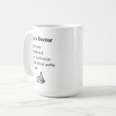 Juris Doctor, ein Abschluss der Funny Law School Kaffeetasse (Vorderseite Links)
