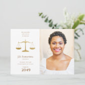 Juris Doctor Foto JD LLD Abschluss Einladung (Stehend Vorderseite)