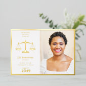 Juris Doctor Foto JD LLD Abschluss Folieneinladung (Stehend vorne)