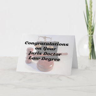 Juris Doctor Law Degree gratulierte Card Dankeskarte