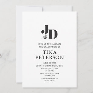 Juris Doctor Law School Graduation Party Einladung