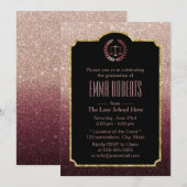 Jurist Abschluss Rose Gold Ombre Einladung (Vorne/Hinten)