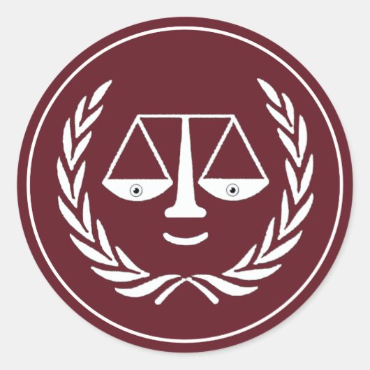 Jurist Abschluss Runder Aufkleber (Vorderseite)
