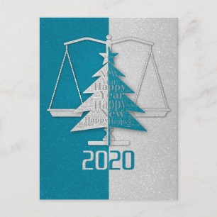Jurist froh Neues Jahr 2020   Justizwesen Feiertagspostkarte
