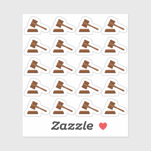 Jurist Gavel Juristenplaner Aufkleber (Blatt)