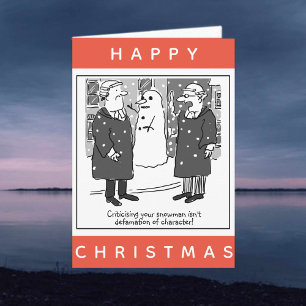 Juristen und Snowman-Cartoon Weihnachten Karte