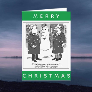 Juristen und Snowman-Cartoon Weihnachten Karte