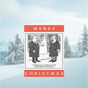 Juristen und Snowman-Cartoon Weihnachten Karte