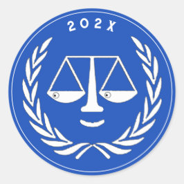 Juristenakademie Abschluss Blue Runder Aufkleber