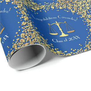 Juristenakademie Blue Gold Graduation Party Geschenkpapier