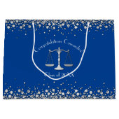 Juristenakademie Blue Silver Graduation Party Große Geschenktüte (Vorderseite)