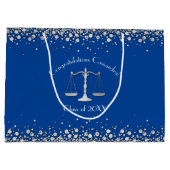 Juristenakademie Blue Silver Graduation Party Große Geschenktüte (Rückseite)