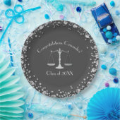Juristenakademie Gray Silver Pappteller (Party)