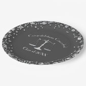 Juristenakademie Gray Silver Pappteller (Schrägansicht)