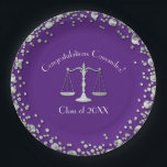 Juristenakademie Lila Silberschüler Pappteller<br><div class="desc">Feiern Sie Ihren Jurastudium mit diesem eleganten Juristenabschluss Partei Papier Teller mit Lila und silber! Ideal für jeden,  der von einer Jurastube mit Lila und silberfarbenen Farben schließe!</div>