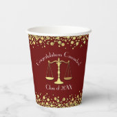 Juristenakademie Maroon Gold Graduation Party Pappbecher (Rückseite)