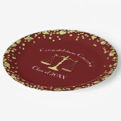 Juristenakademie Maroon Gold Graduation Party Pappteller (Schrägansicht)