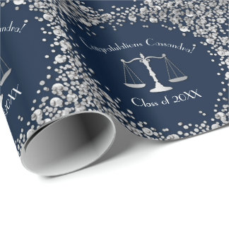 Juristenakademie, Navy Silver Graduation Party Geschenkpapier