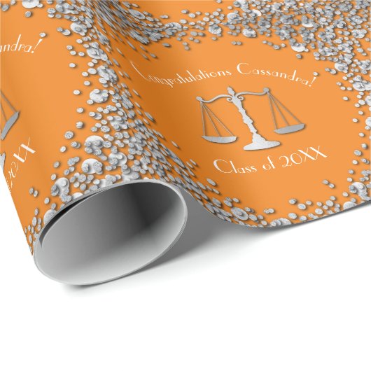 Juristenakademie Silver Orange Geschenkpapier (Rolleneckpunkt)