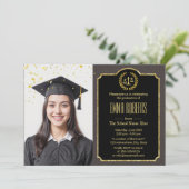 Juristenanwalt Abschluss Elegant Brown Foto Einladung (Stehend Vorderseite)