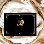 Juristenanwalt Abschluss Moderner Black Gold RSVP Karte