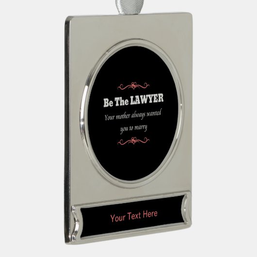 Juristenanwältin - Abschluss Banner-Ornament Silber (Rechts)