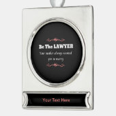 Juristenanwältin - Abschluss Banner-Ornament Silber (Links)