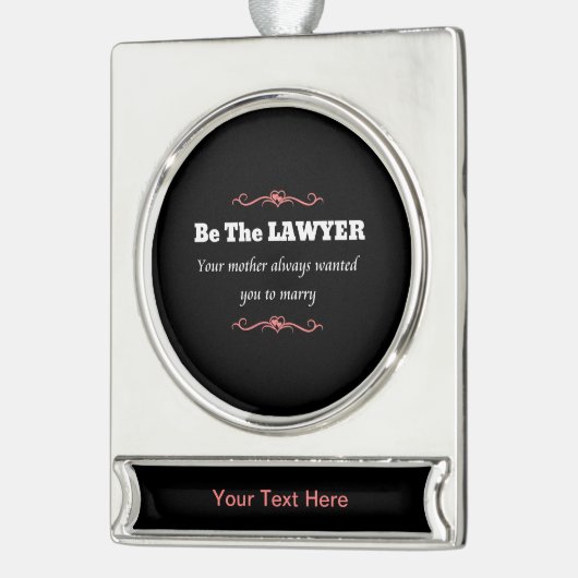 Juristenanwältin - Abschluss Banner-Ornament Silber (Links)