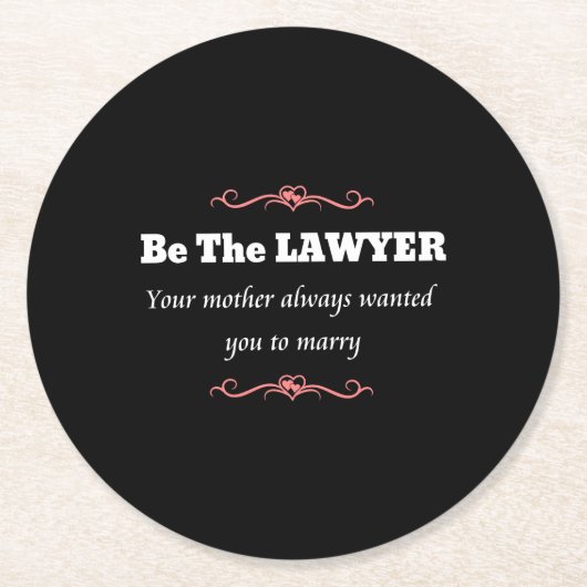 Juristenanwältin - Abschluss Runder Pappuntersetzer (Vorderseite)